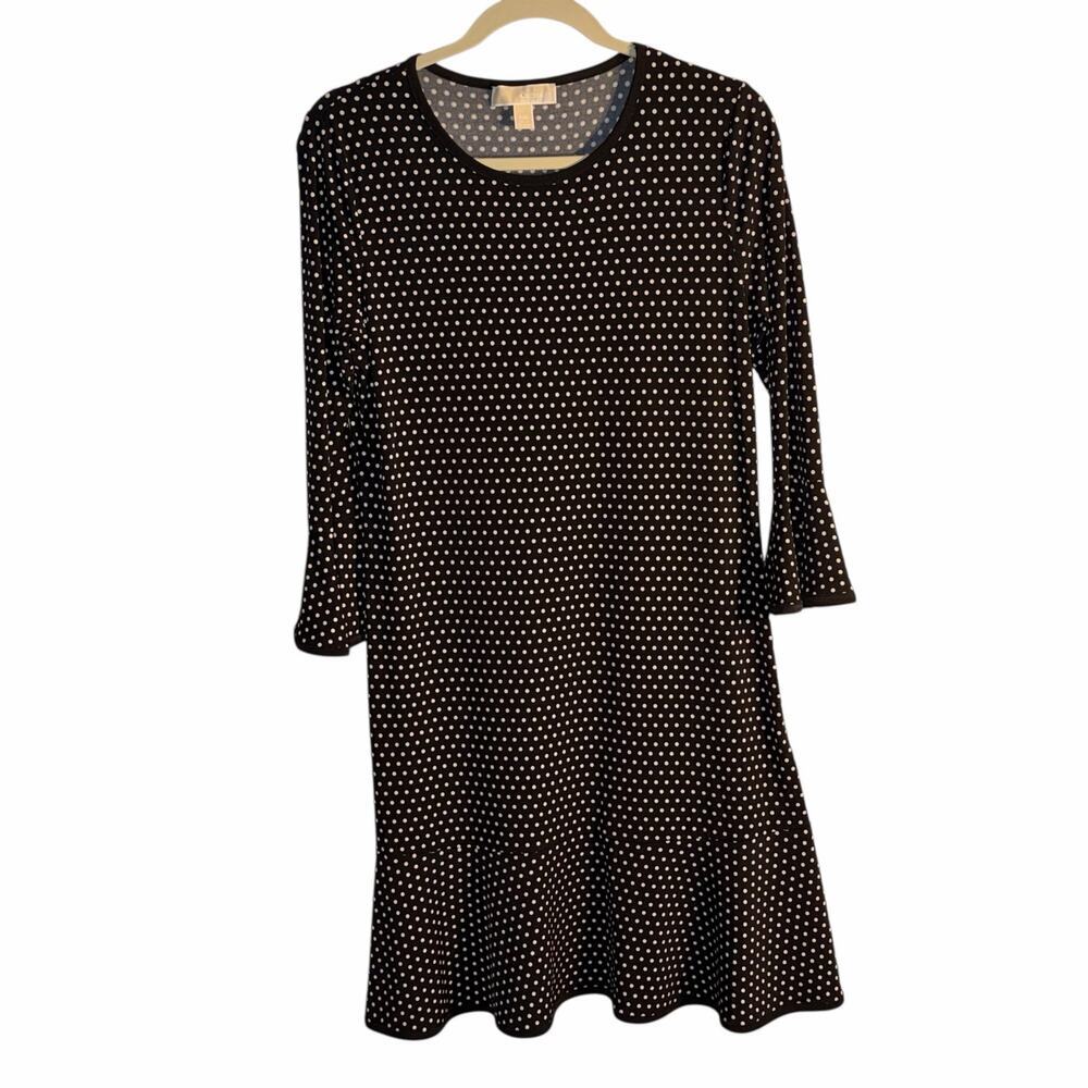 Michael Kors Black Polka Dot Midi Dress